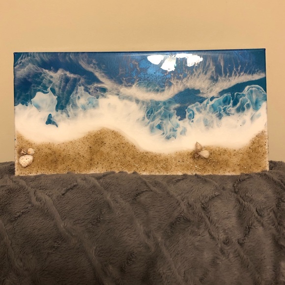 Hand Crafted Other - Handcrafted Resin and Acrylic Ocean Canvas At